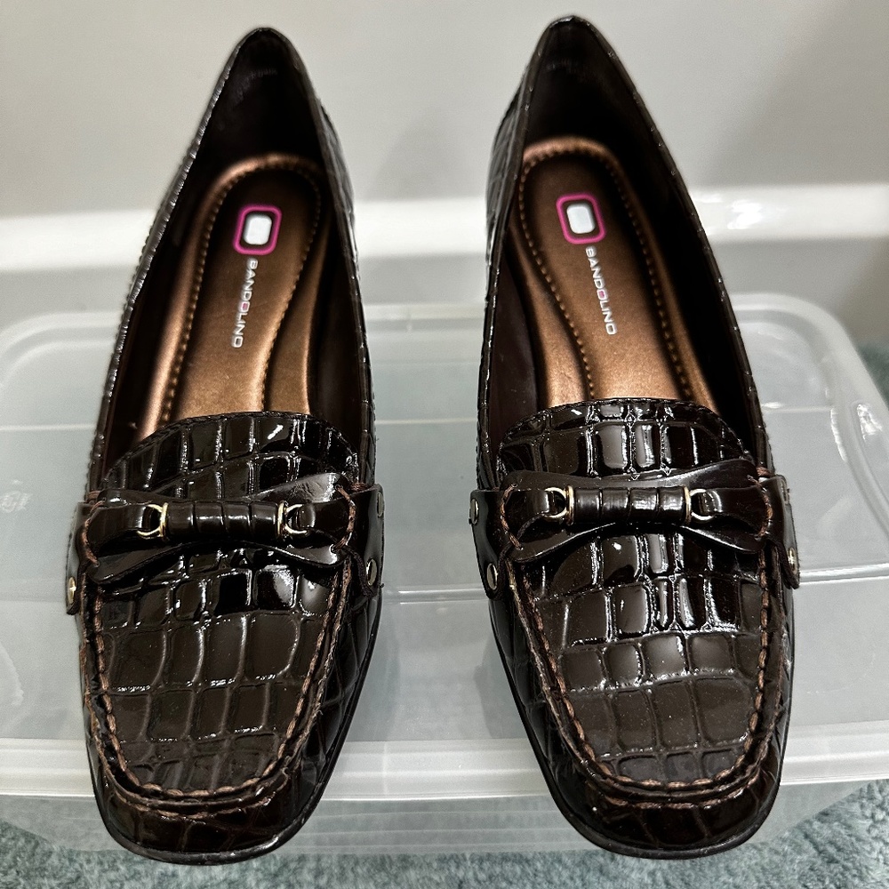 Brown Patent Leather Loafers